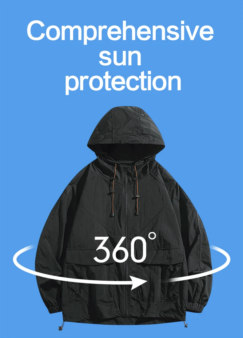 Intelligenter Anti-Hitze- und Kühlungsanzug mit großer Windkraft und Ventilator für Herren, Sonnenschutzkleidung für den Außenbereich – Detail 10