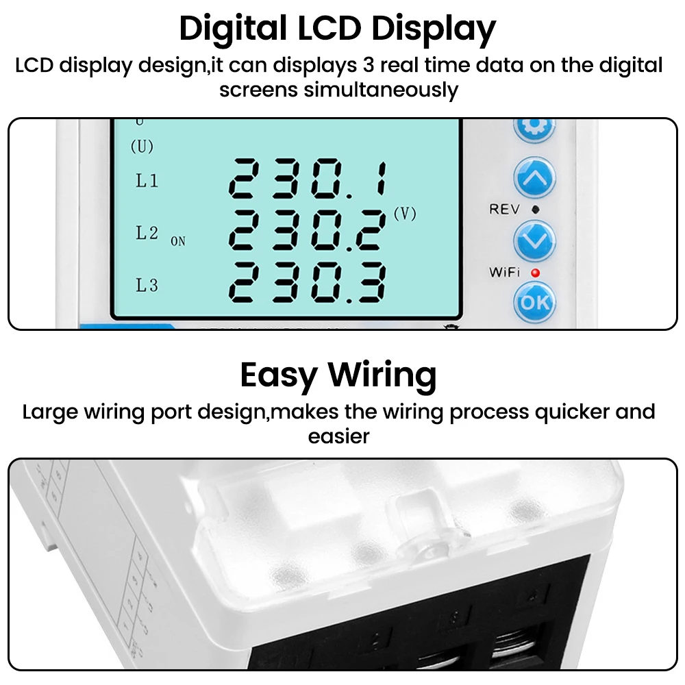 Imagem -03 - Inteligente 3-phase Disjuntor Wi-fi Controle Remoto Protetor Elétrico Interruptor Automático Tela Led Tuya App 80380v 100a