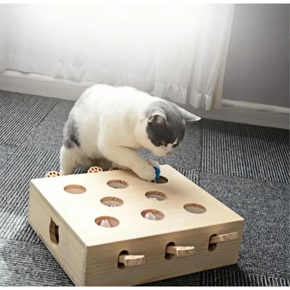 

Cat Toys Fun Entertainment Stimulating Cat Puzzle Toy for Indoor Hide and Seek Whack a Mole Cats Toy
