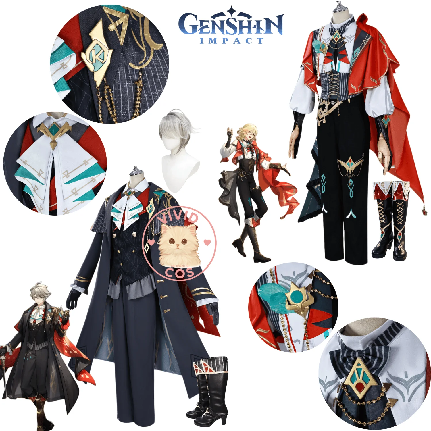 

Popular Game Genshin Impact Code K: Fort Raiders Cosplay Costume Alhaitham and Kaveh Role Play Uniform for Men Anime Comic Con