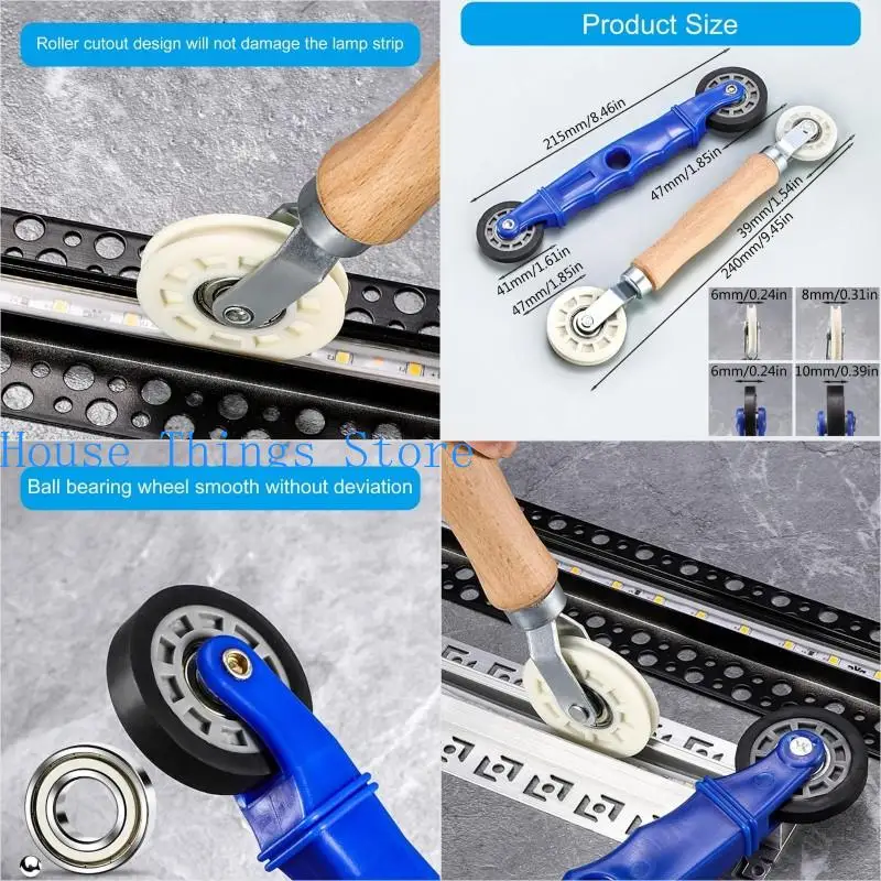 

652F Ручка ручки резинового колеса 6/8/10 мм светодиодные полоски легкие установки инструменты Алюминиевая силиконовая лента Fix