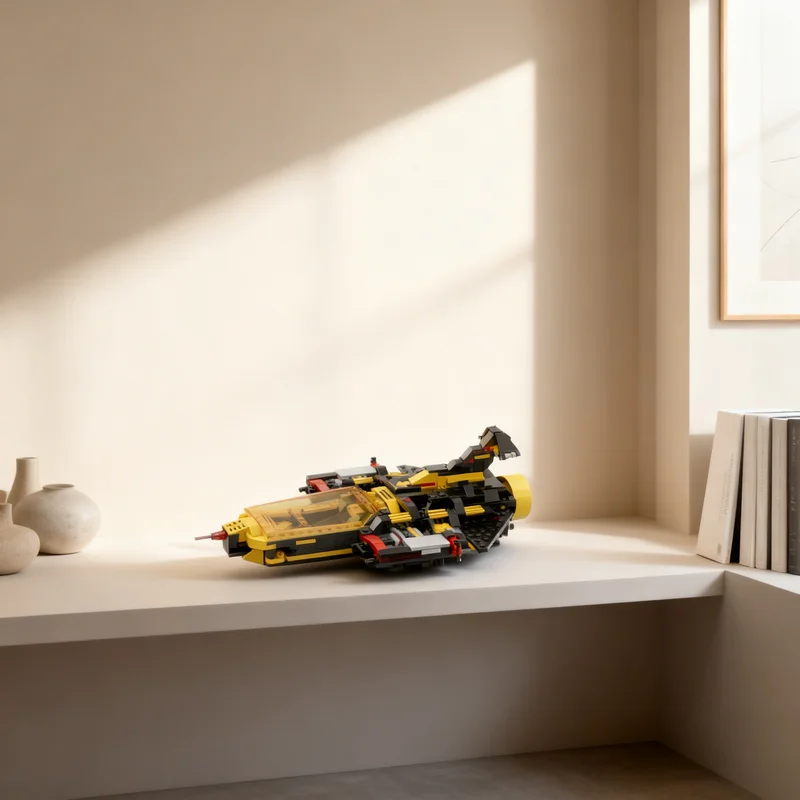 

580 деталей MOC Blacktron Support Fighter Space I: Набор строительных блоков для творчества, подарок, декор, сборка. Премиум-класс для взрослых и детей.