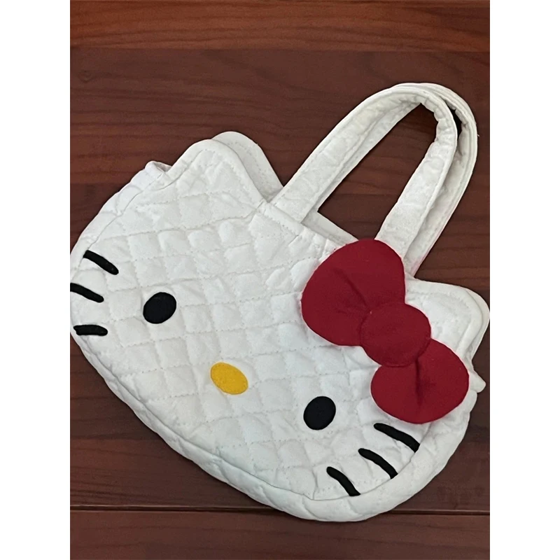 2024 Hello Kitty Shoulder Bag Kawaii Sanrio High-Capacity Shopping Bag Anime Student Kt Cat Storage Handbag for Girls Gift Toys