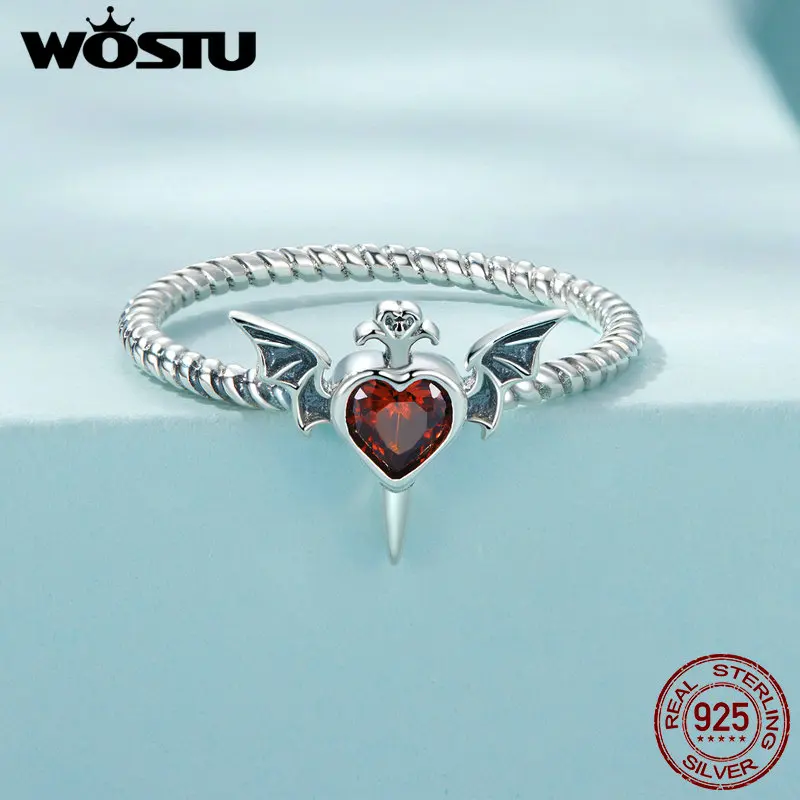 Women's 925 Silver Punk Bat Wing Ring, Edgy