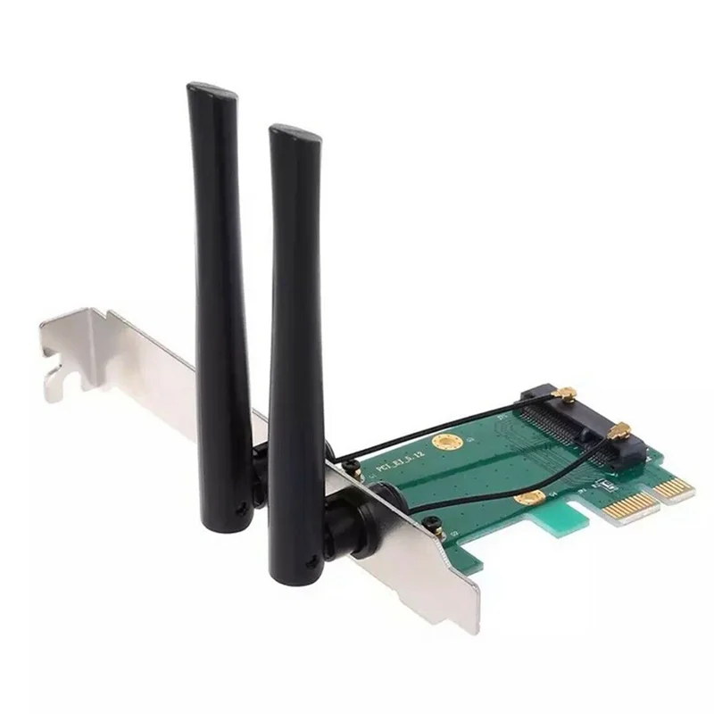 

ABKJ-4X Wireless Card Wifi Mini PCI-E Express To PCI-E Adapter With 8 Antenna External For PC