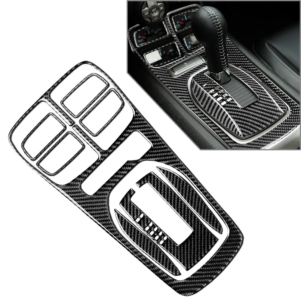 8 Pcs Carbon Fiber Auto Gear Shift Panel Cover Trim Decoration For Chevrolet Camaro 2010 2011 2012 2013 2014 2015 LHD Only