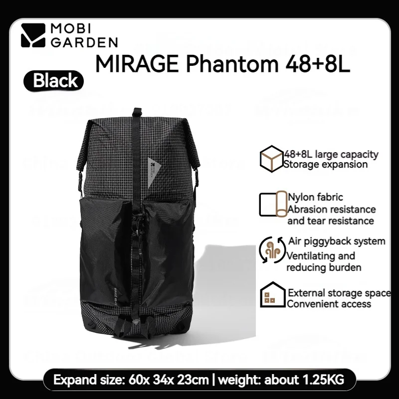 Mobi Garden Camping Outdoor Wander rucksack 48 8l Aufhängung halterung Aluminium legierung Last 2-3 Tage liefert große Kapazität Tasche 4