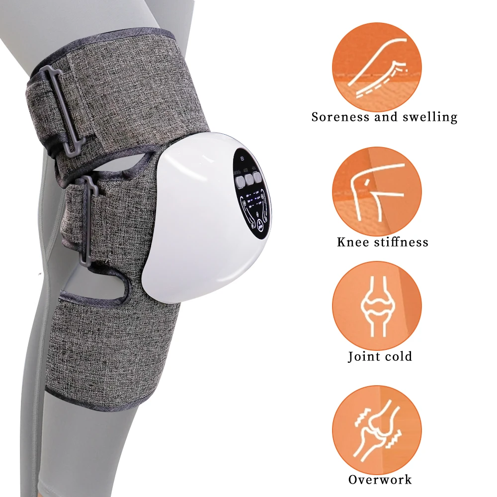 Smart Knee Massager Hot Compress Relive Joint Pain Stiffness Relaxing Knee Air Pressure Vibration Knee Massage Comfortable Tool