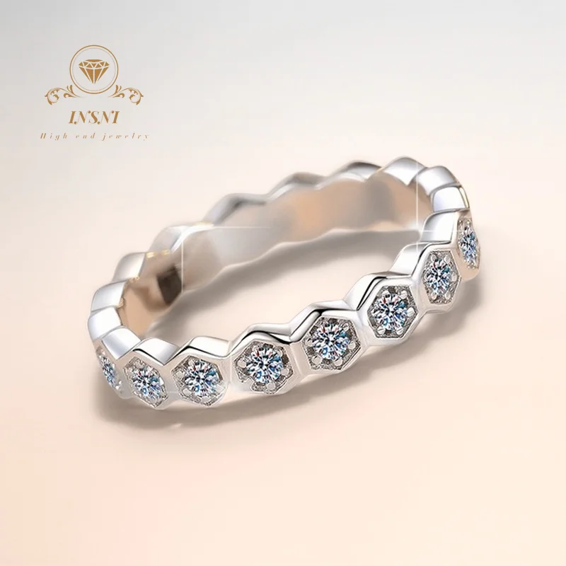 

Женские кольца из серебра 925 пробы с муассанитом PT950, кольца для пары, свадебное кольцо с имитацией указательного пальца, сертифицированное GBA, стильная прочная подарочная коробка