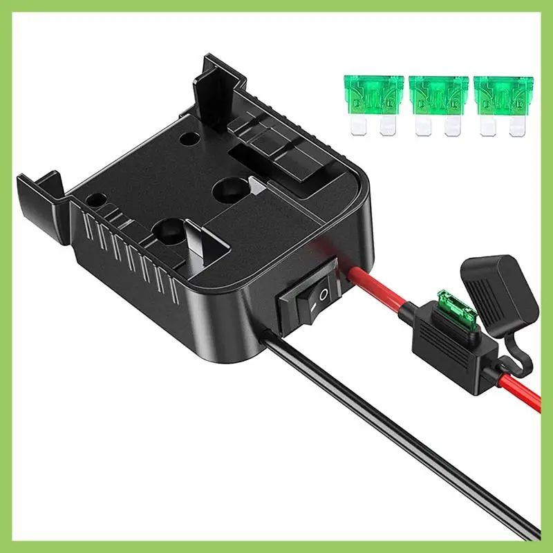 

12AWG Power Wheels Adapter For 18V Team Lithium Battery Power Connector DIY W/Switch Durable Easy Install Easy To Use