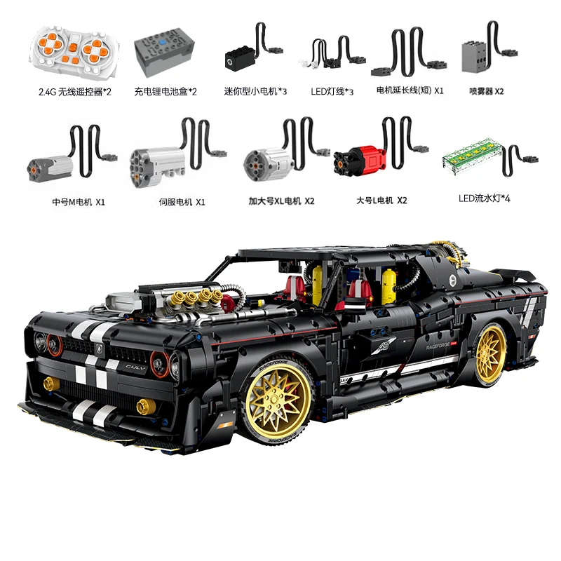 IN STOCK MOC Technical RC Sports Car Challenger Building Blocks Bricks Assembling Model DIY Toys for Children Birthday Gift Set