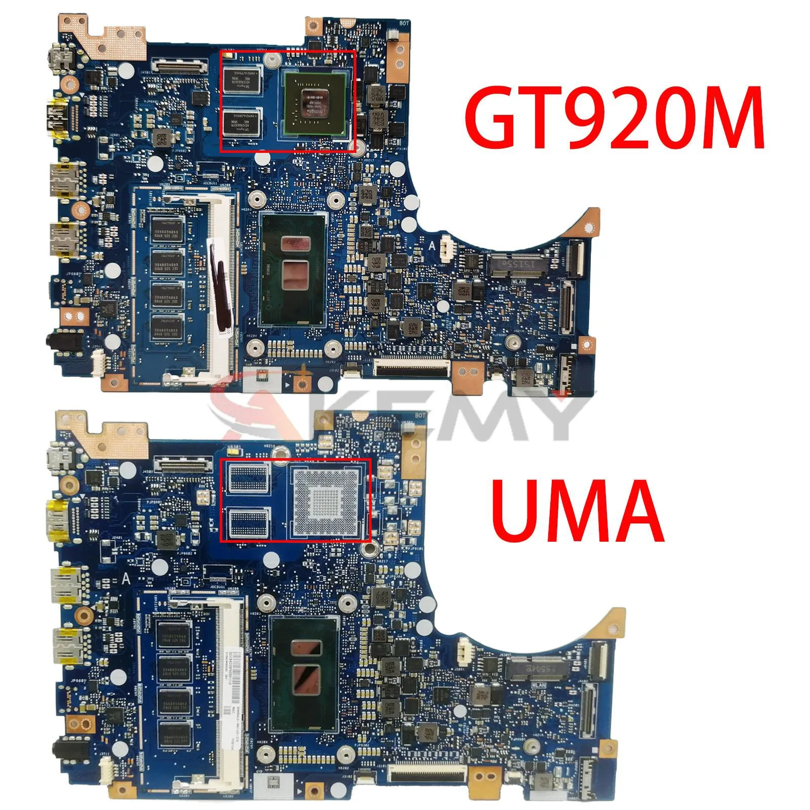 Placa base para ASUS Vivobook Flip TP301UJ TP301UA TP301UA TP301U Q303UA con i3 i5 i7 6th Gen CPU 4GB RAM UMA/GT920M