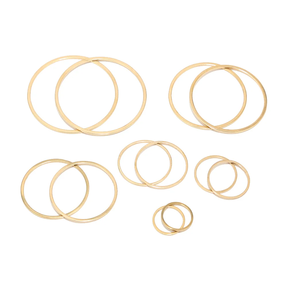 Stainless Steel Gold Seamless Circle Round Links O Ring Connectors For DIY Handmade Earring Necklace Making Supplies 12mm-35mm