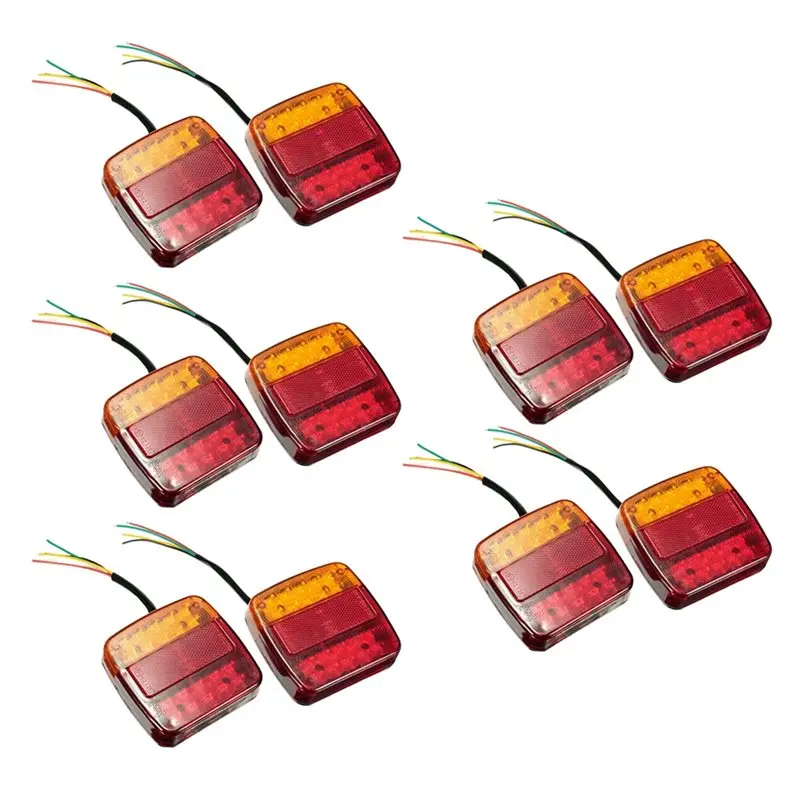 Brake Lamp Stop License Plate Reflector 10Pcs 12V 26LED Waterproof Car Tail Light Towing Taillight For RV ATV Motorbike-A28K