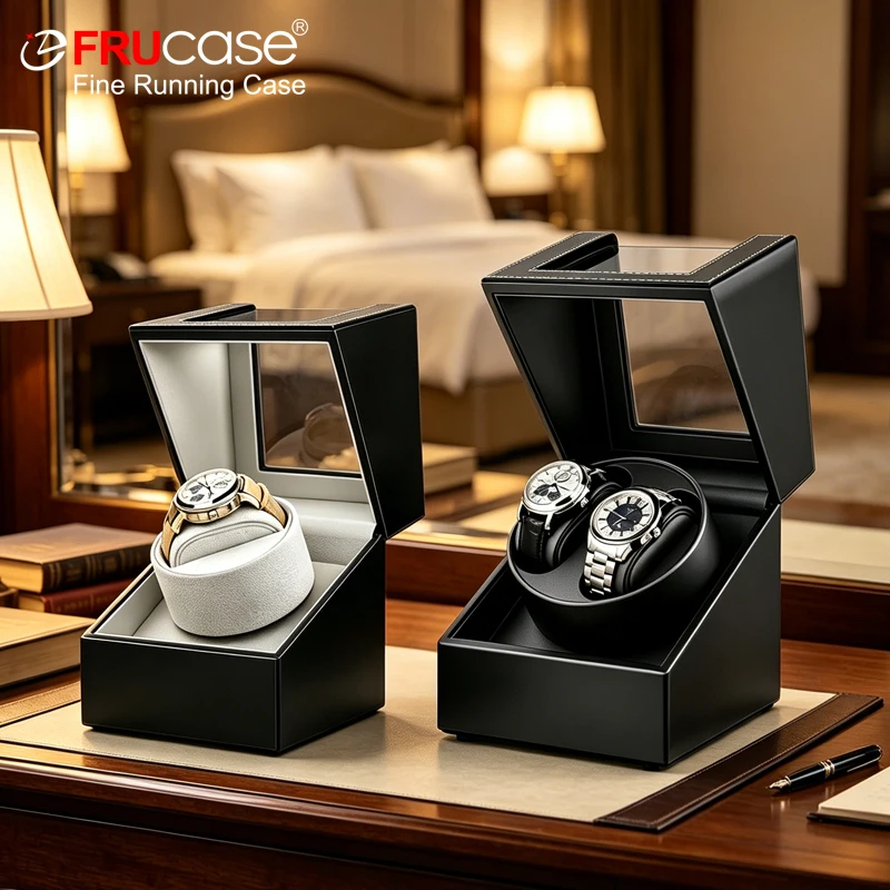 [2 Rotation Modes] FRUCASE PU Watch Winder for Automatic Watches Watch Box 1-0 / 2-0