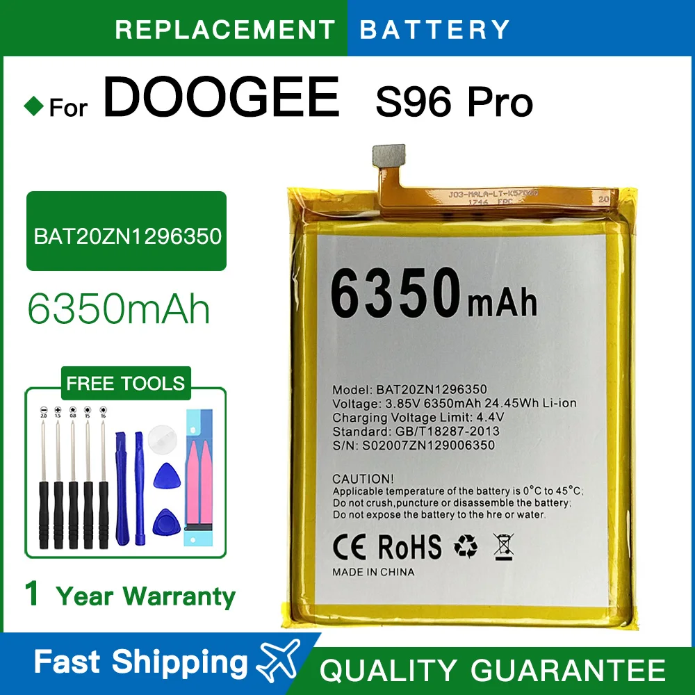 Brand new Battery BAT20ZN1296350 6350mAh for DOOGEE S96 Pro/S96Pro Battery