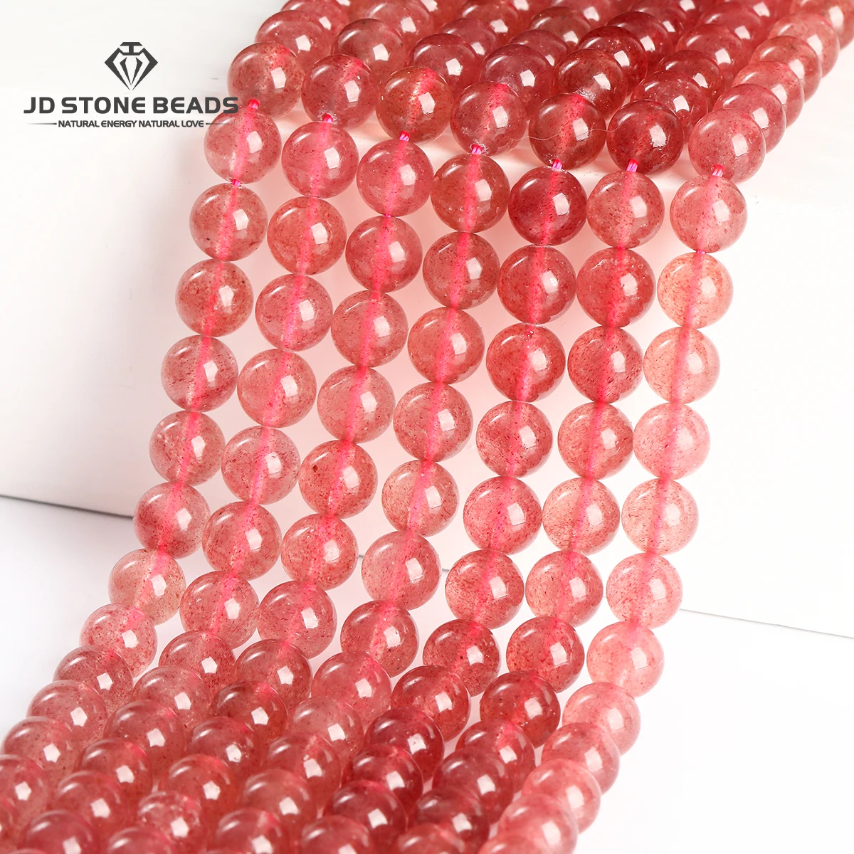 

3A Quality Natural Stone Brazil Strawberry Quartz Bead 4 6 8 10mm Loose Spacer Crystal Bead for Jewelry Making DIY Accessories