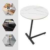 Side Table Round Side Table Modern Side Table White Marble Texture Coffee Table Coffee Table for Living Room Bedroom Balcony