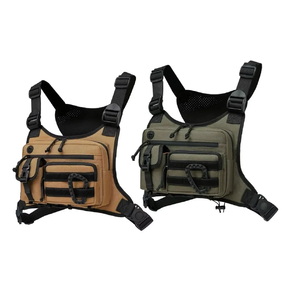 Adjustable Sports Vest Bag Multi-functional Water Resistant Outdoor Chest Bag Oxford Cloth Lightweight