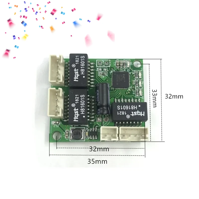 Modul Sakelar PBC Mini Modul OEM PBC Ukuran Mini 3/4/5 Port Sakelar Jaringan Papan Pcb Modul Sakelar Ethernet Mini 10/100Mbps