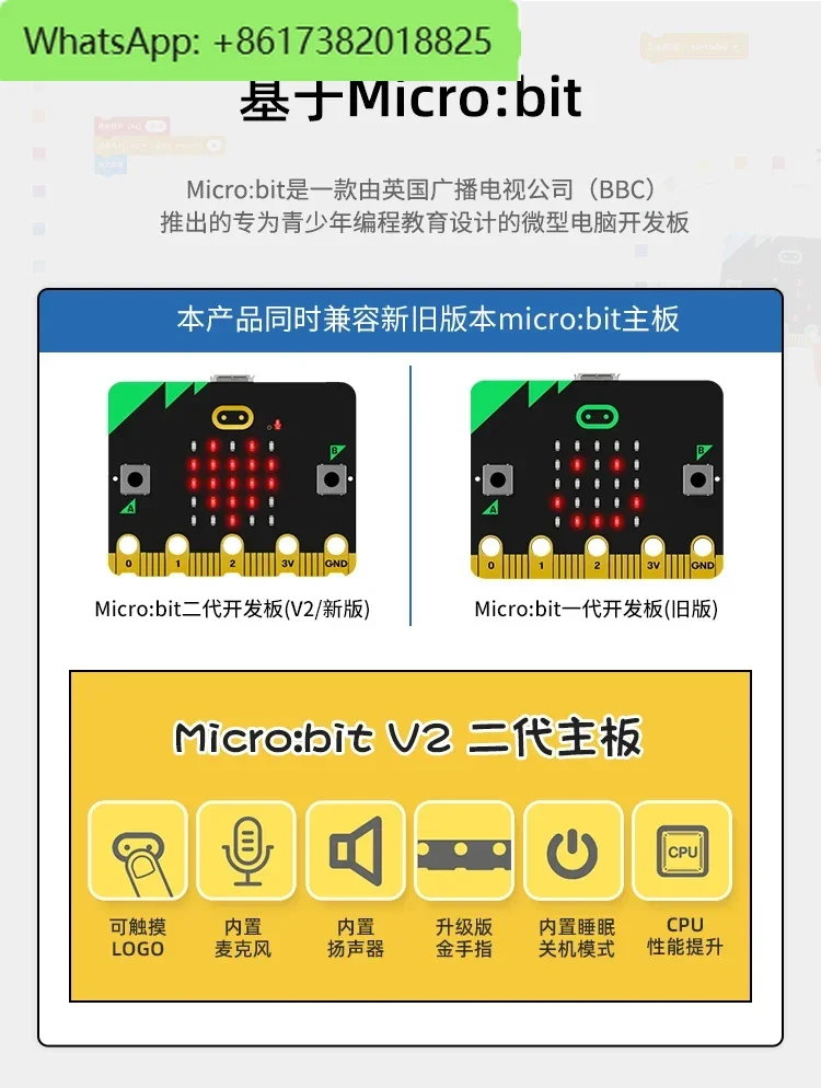 Bloque de programación Microbit Robot Sensor Kit Gráfico Python Car Education