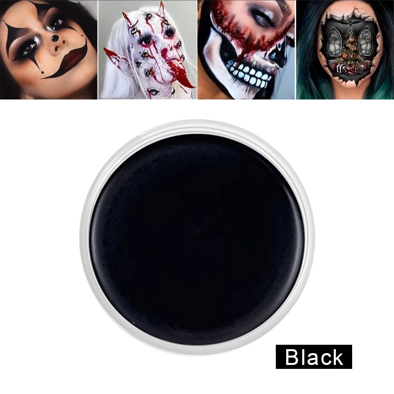 White Black Red Face Body Paint Set, 6 Brushes Included