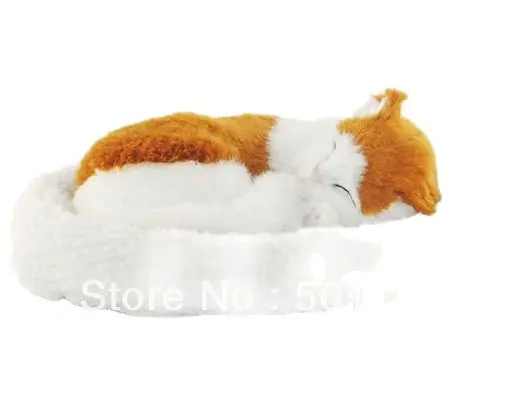 

free shipping sleeping cat with breathing handmade sleeping cat toy for birthday gift home decoration