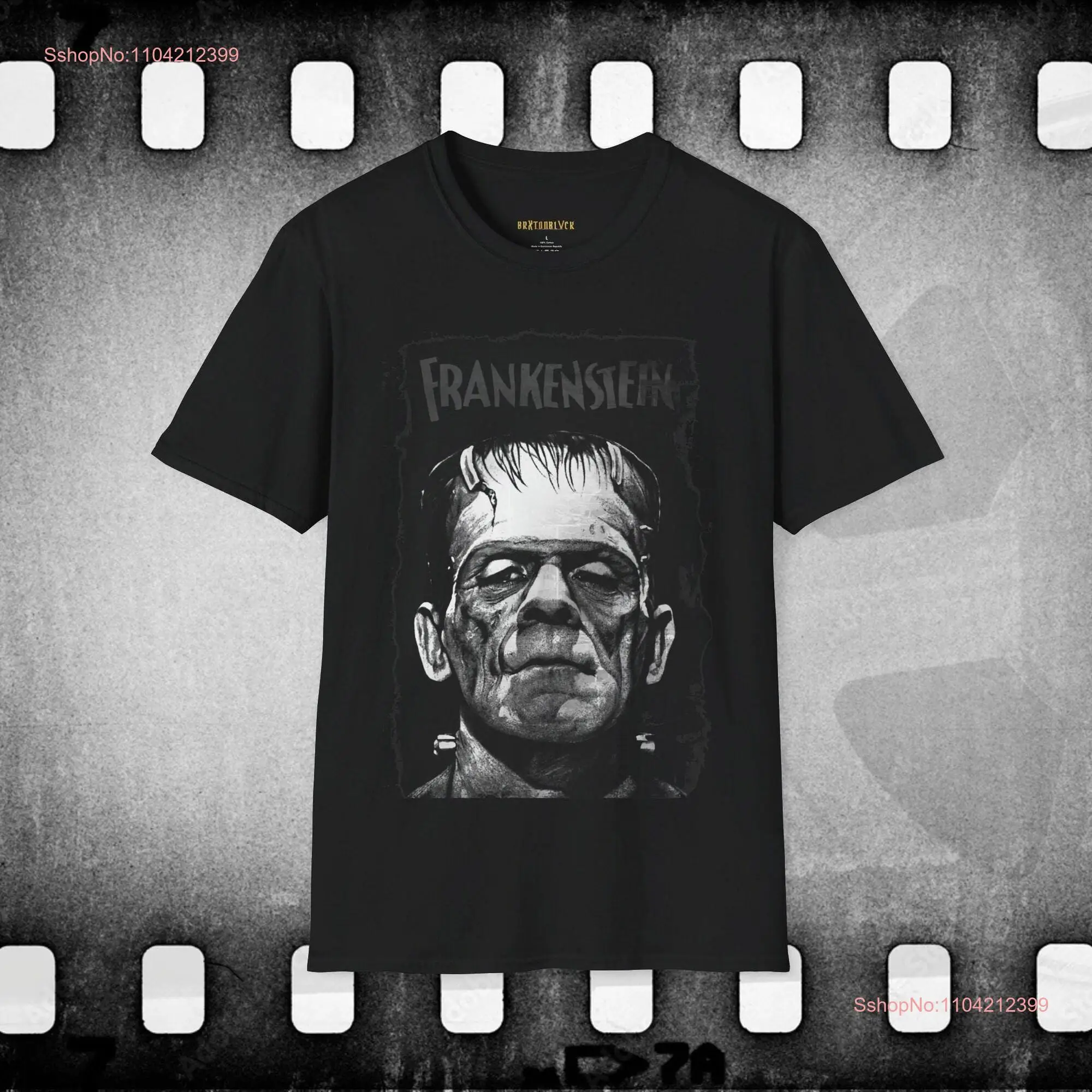 Vintage look Frankenstein Monster cult classic Softstyle T Shirt long or short sleeves