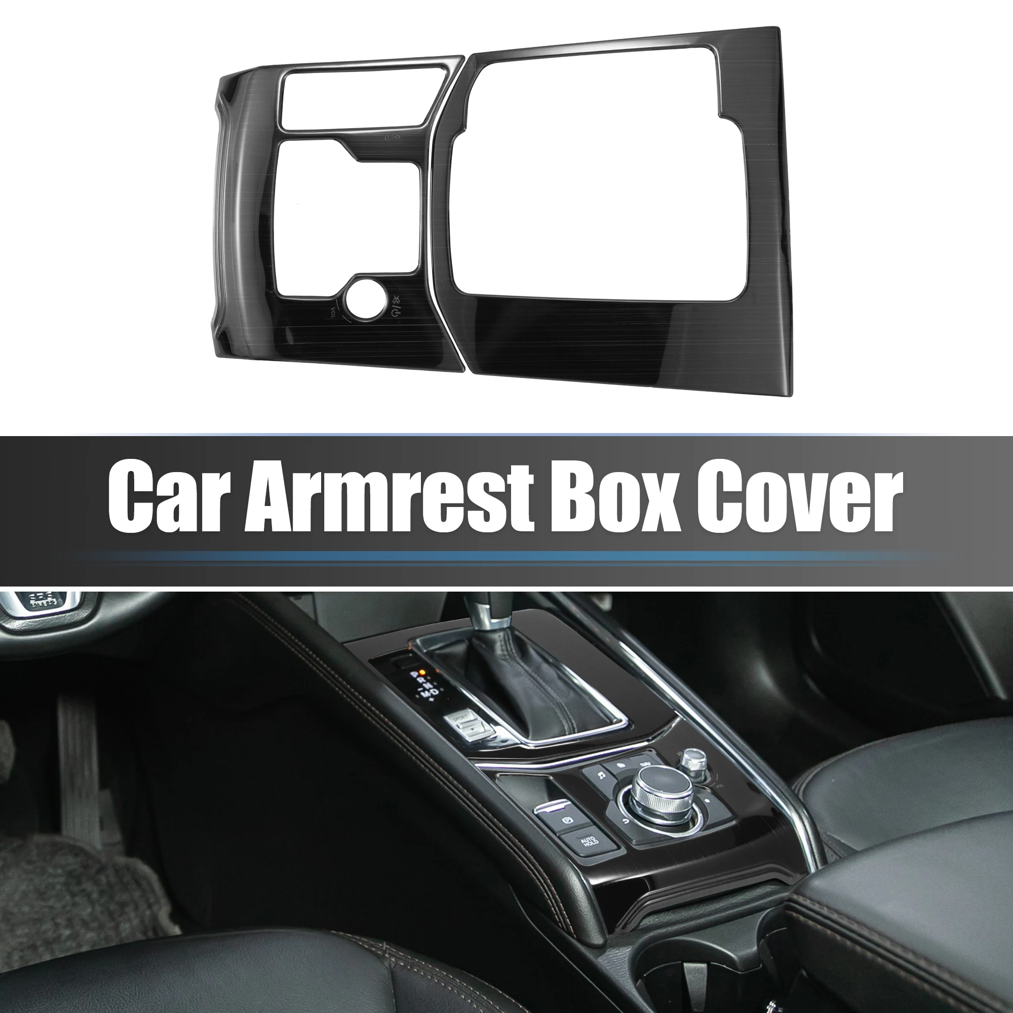 

UXCELL Car Gear Shift Frame Panel Cover Trim Set for Mazda CX-5 CX5 2017-2022 Black