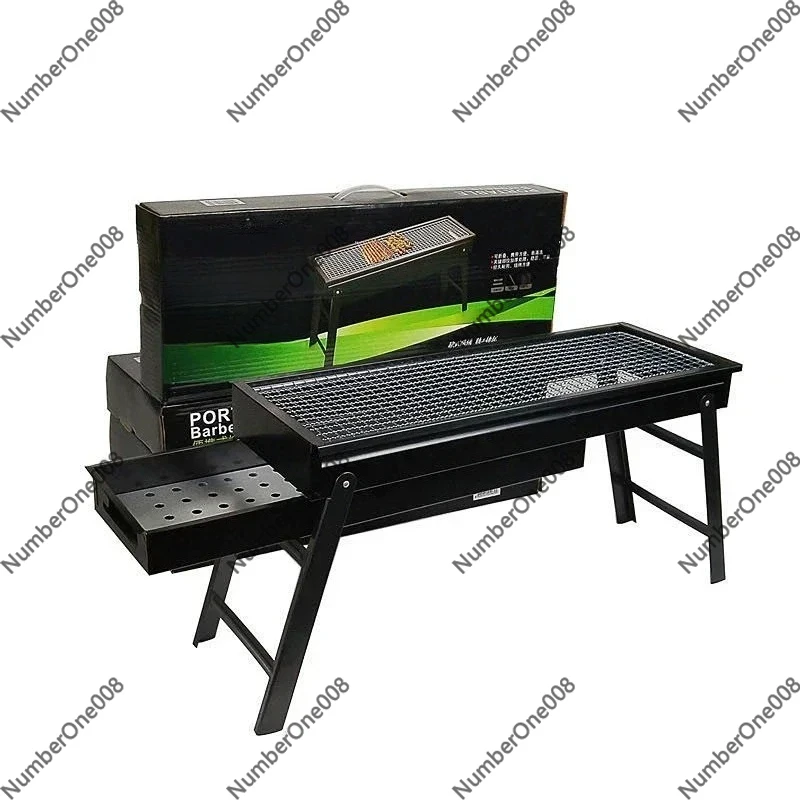 

Большой портативный угольный гриль, складная печь для барбекю для кемпинга и пикников на открытом воздухе, прочный складной гриль с ножками
