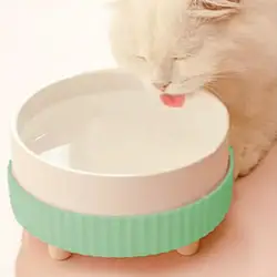 Heated Cat Bowl Rechargeable Pet Water Heating Bowl Noiseless Ceramic Water Bowl Cat Water Fountain Animal Drinking Dispenser