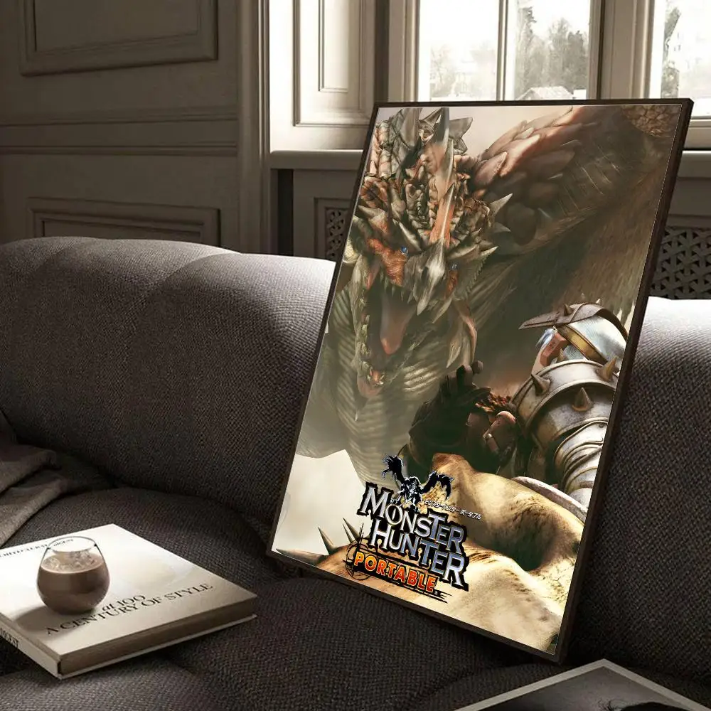 Game M-Monster hunter Wild Adventurous Poster Modern Home Living Bedroom Bar Hallway Waterproof Wall Art Aesthetic Decor