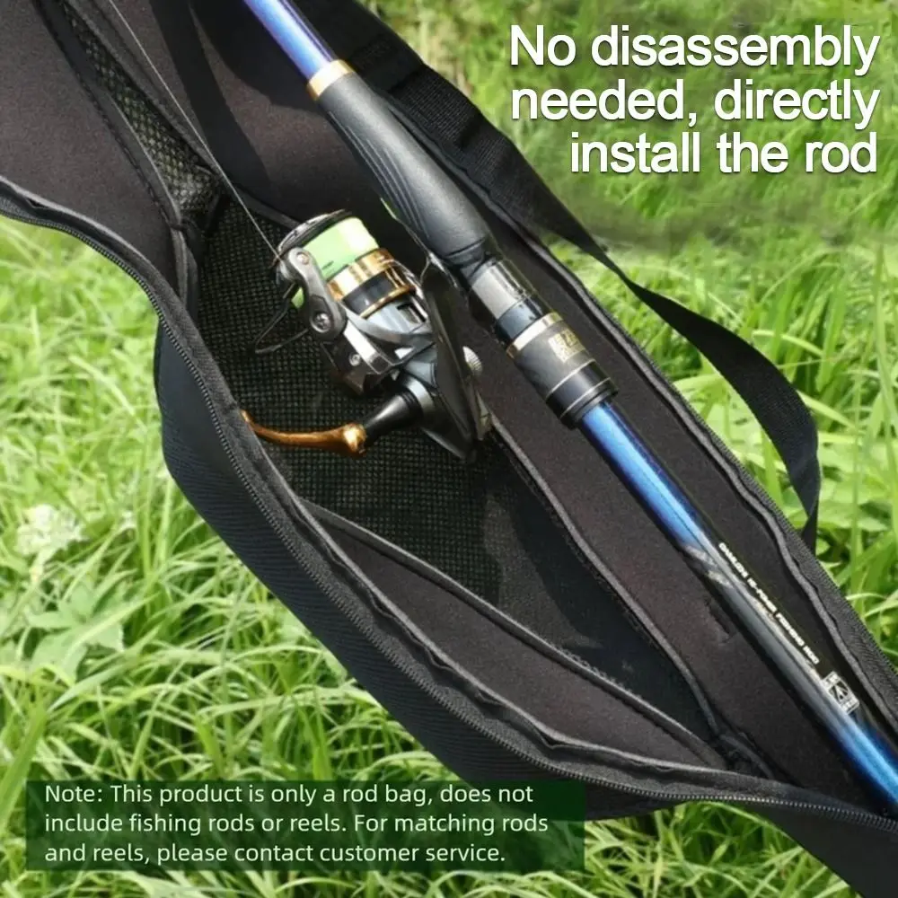 New Portable Fishing Rod Bag With Shoulder Strap 118/128cm Fishing Rod Case Folding Fishing Pole Reel Bag view 4
