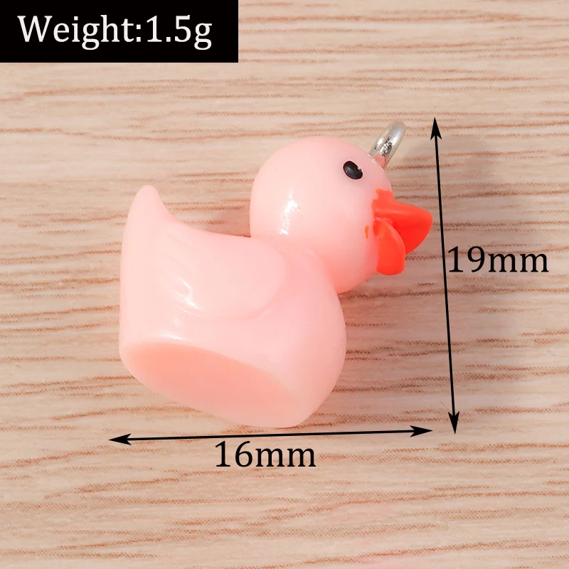 10 Stück 16 x 19 mm Mix süße Harz Tier Ente Charms für Schmuckherstellung DIY Tropfen Ohrringe Anhänger Halsketten Armbänder Bastelbedarf – Detail 1