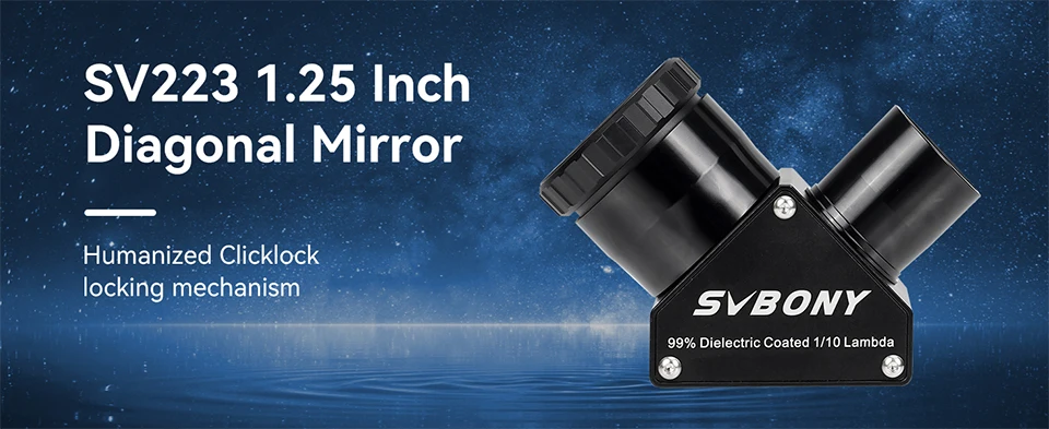 Svbony SV223 1,25/2 Zoll 99 % reflektierende dielektrische Beschichtung 90 ° Clicklock Mirror 1/10 Lambda zur Verbindung von Okularen und Objektiven – Detail 1