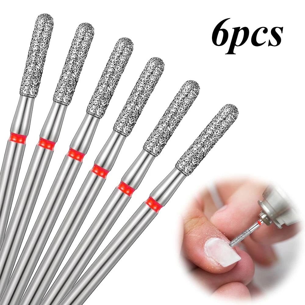 6-teiliges Nagelbohrer-Set, 3/32 Zoll Sicherheits-Nagelhaut-Nagelbohrer-Set, Diamant-Nägel-Bohrer für elektrische Nagelfeile