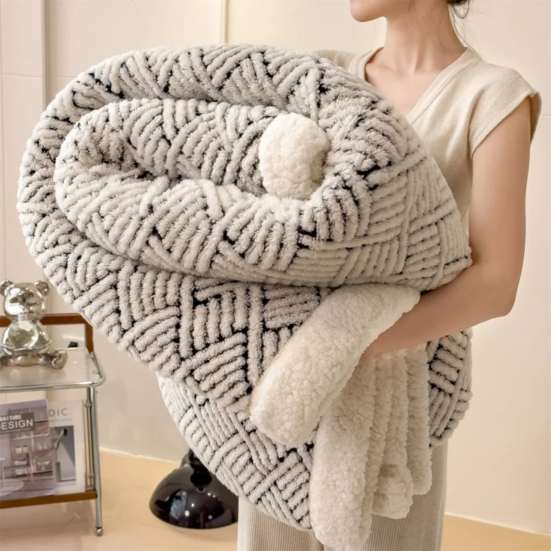 

Sherpa Like Fleece AB Side Throw Blanket Ultra-Soft Warm Winter Thick Blankets For Single Double Bed Cover Drop Shipping 150*200