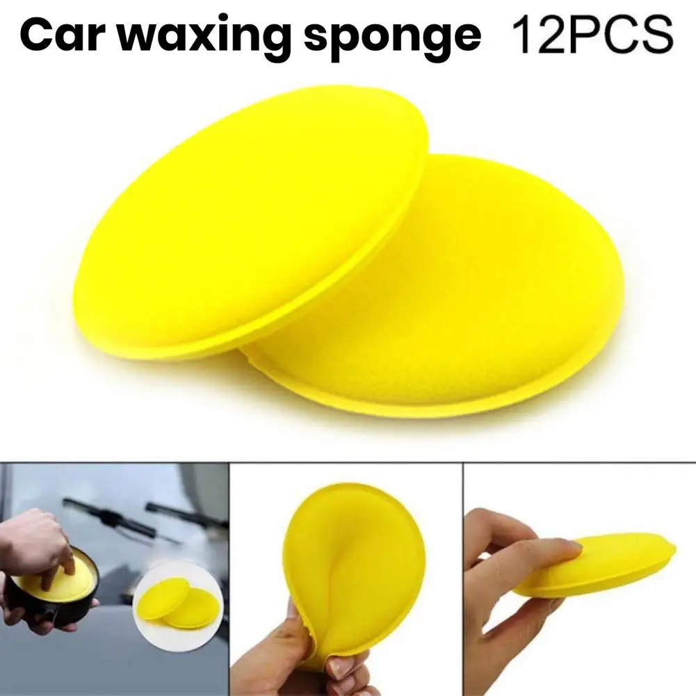 

Professional Grade Applicator Ultra-soft Car Polishing Sponges Set of 12 Round Foam Discs for Waxing Care Auto Accessories for A