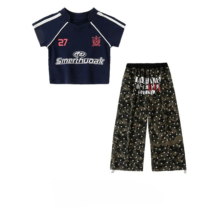 

Новая одежда для девочек в стиле хип-хоп, костюмы для джазовых танцев, летние топы, свободные брюки, крутая одежда для выступлений на сцене, групповые наряды для концертов K-pop