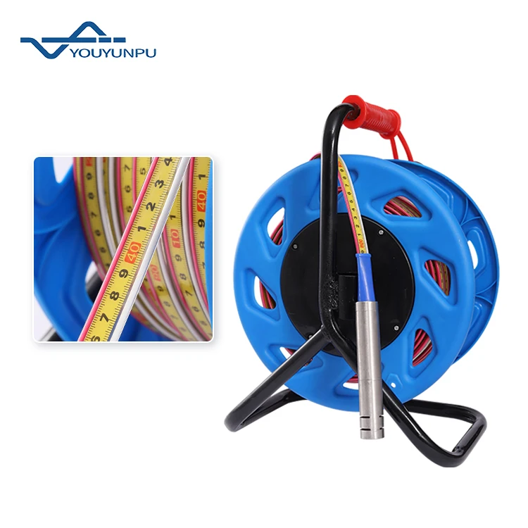 30m-500m Steel Rule Water Level Meter Portable Water Table Depth Meter Stainless Steel Cable Line Well Depth Meter