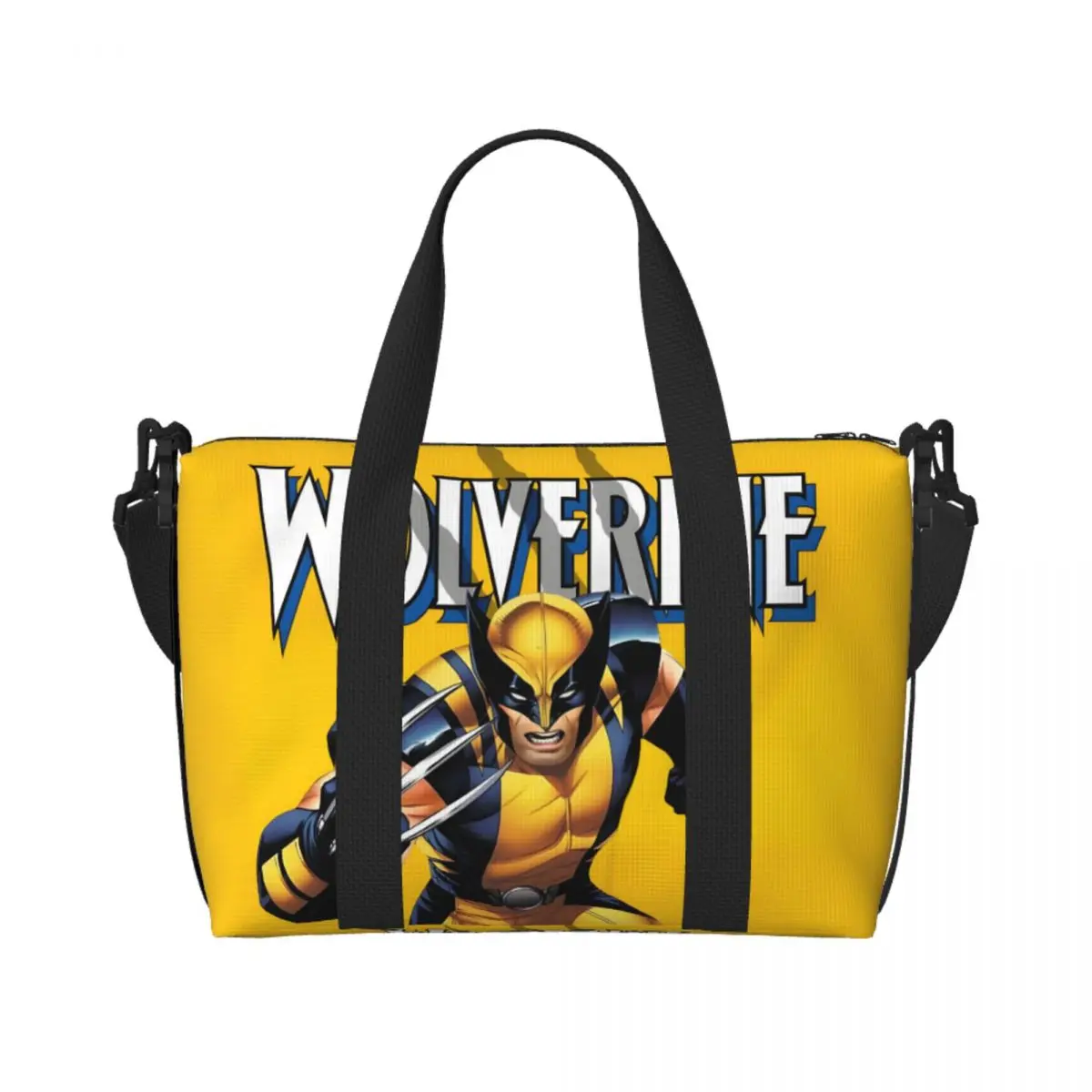 

Custom Classical Film Wolverine Tote Bag for Women Big Capacity Anime Cartoon Gym Beach Travel Bags