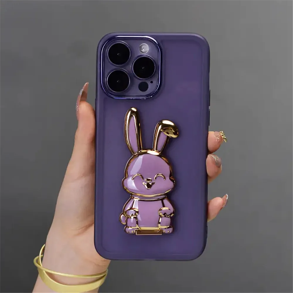 Cute Rabbit Holder Phone Bracket Case For Huawei Honor 200 Pro X6B X8B X6S X6A X7A X8A X9A Soft Silicone Cover Honor 200 Lite