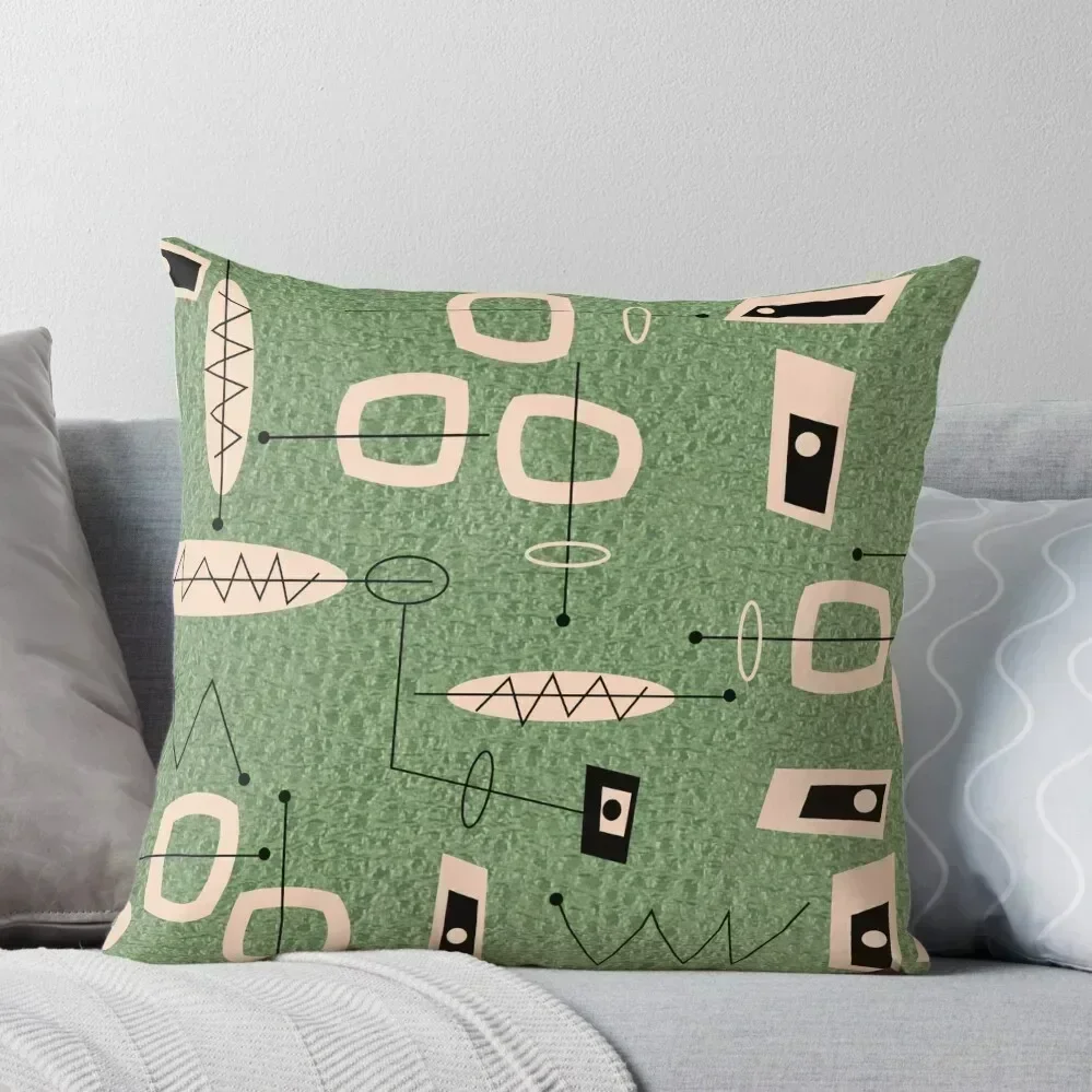 

Mid-Century Modern Green Abstract Throw Pillow Decorative Cushions For Luxury Sofa Couch Pillows pillow