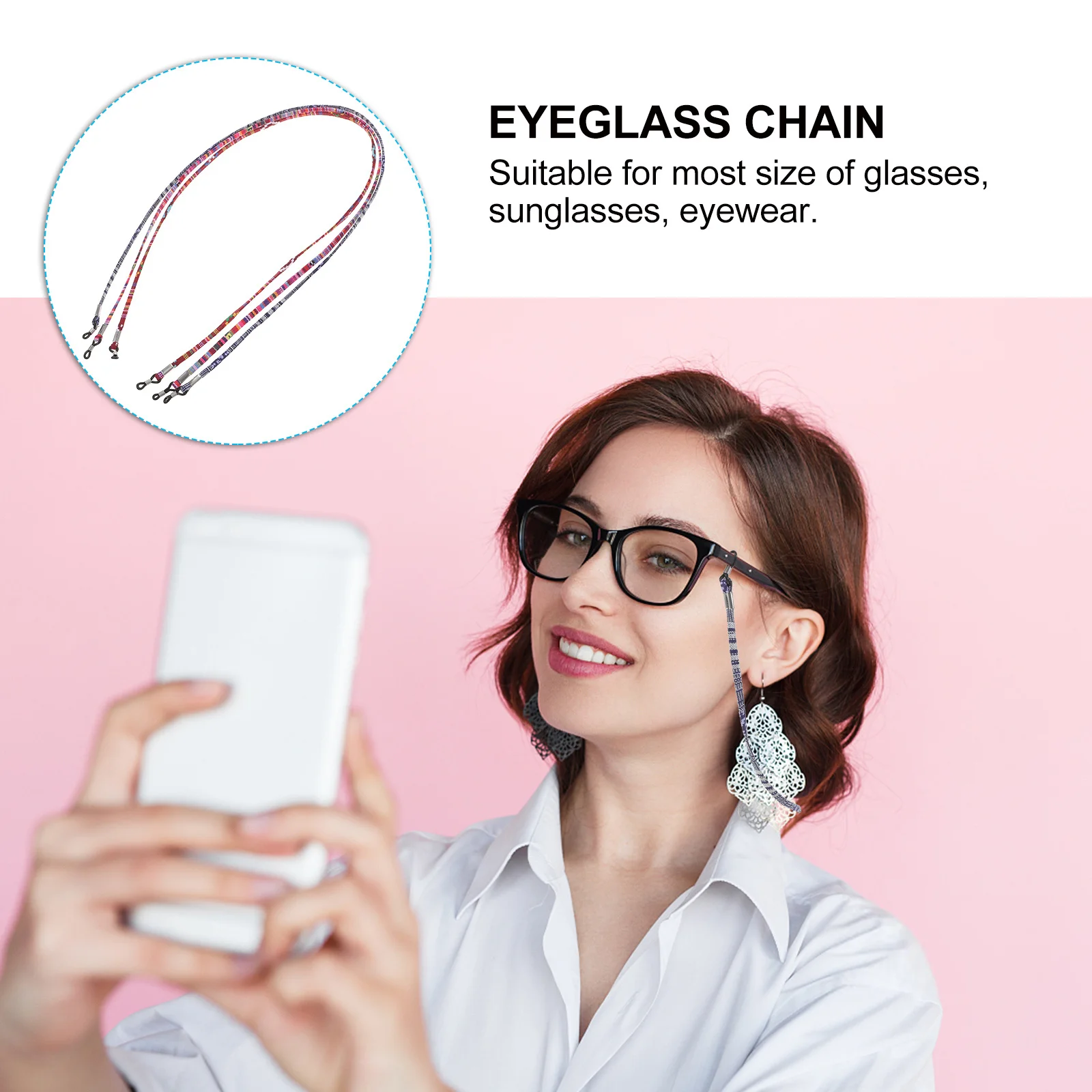 Porte-lunettes avec lanière pour lunettes de soleil, 6 pièces, retenue de cou légère, chaîne de lunettes à la mode pour hommes et femmes