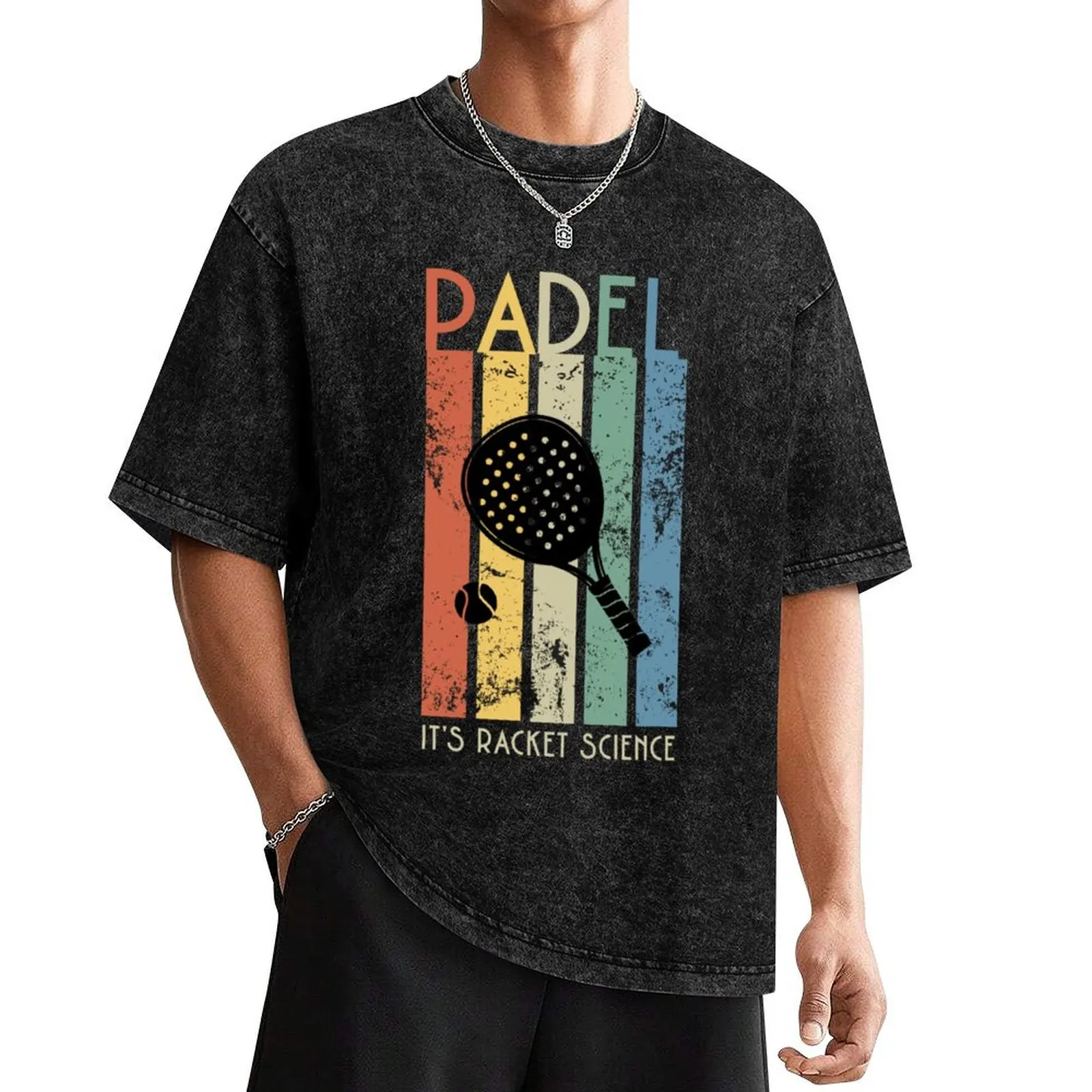 

Padel is racket science retro color T-Shirt customizeds vintage anime shirt mens t shirts