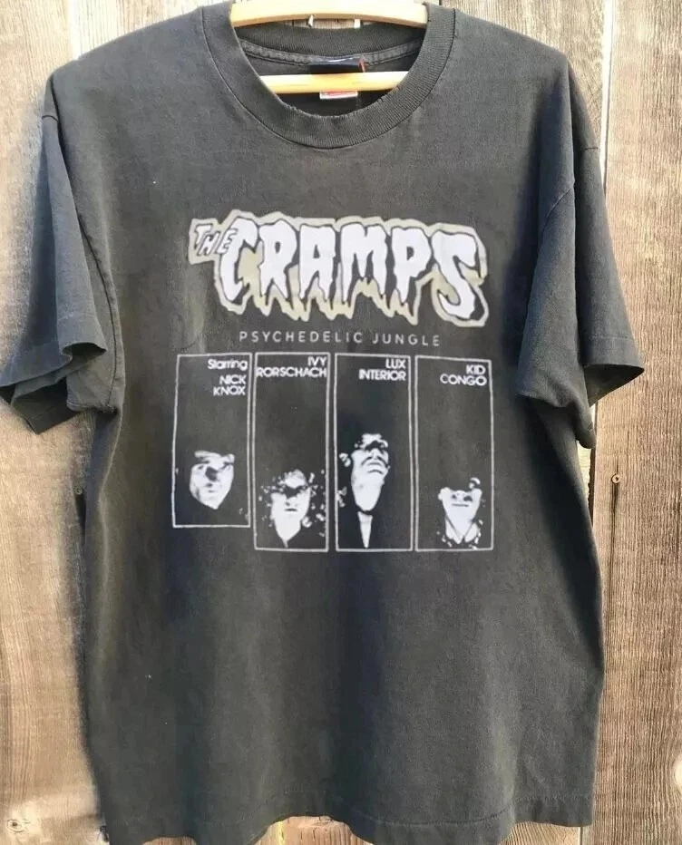 

Классическая футболка Cramp Rock Band Charcoal унисекс, летняя мужская и женская винтажная модная уличная одежда