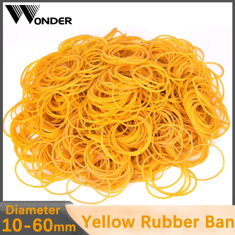 50-400pcs Yellow High Temperature Resistant Rubber Band Rubber Band Kraft Band Applicability Diameter 10-60mm