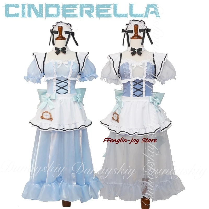 

Goddess of Victory: NIKKE Game Cinderellaa Cosplay With Silvery White Wig And The Linkage Coffee Maid Cosplay Costume All Of Set