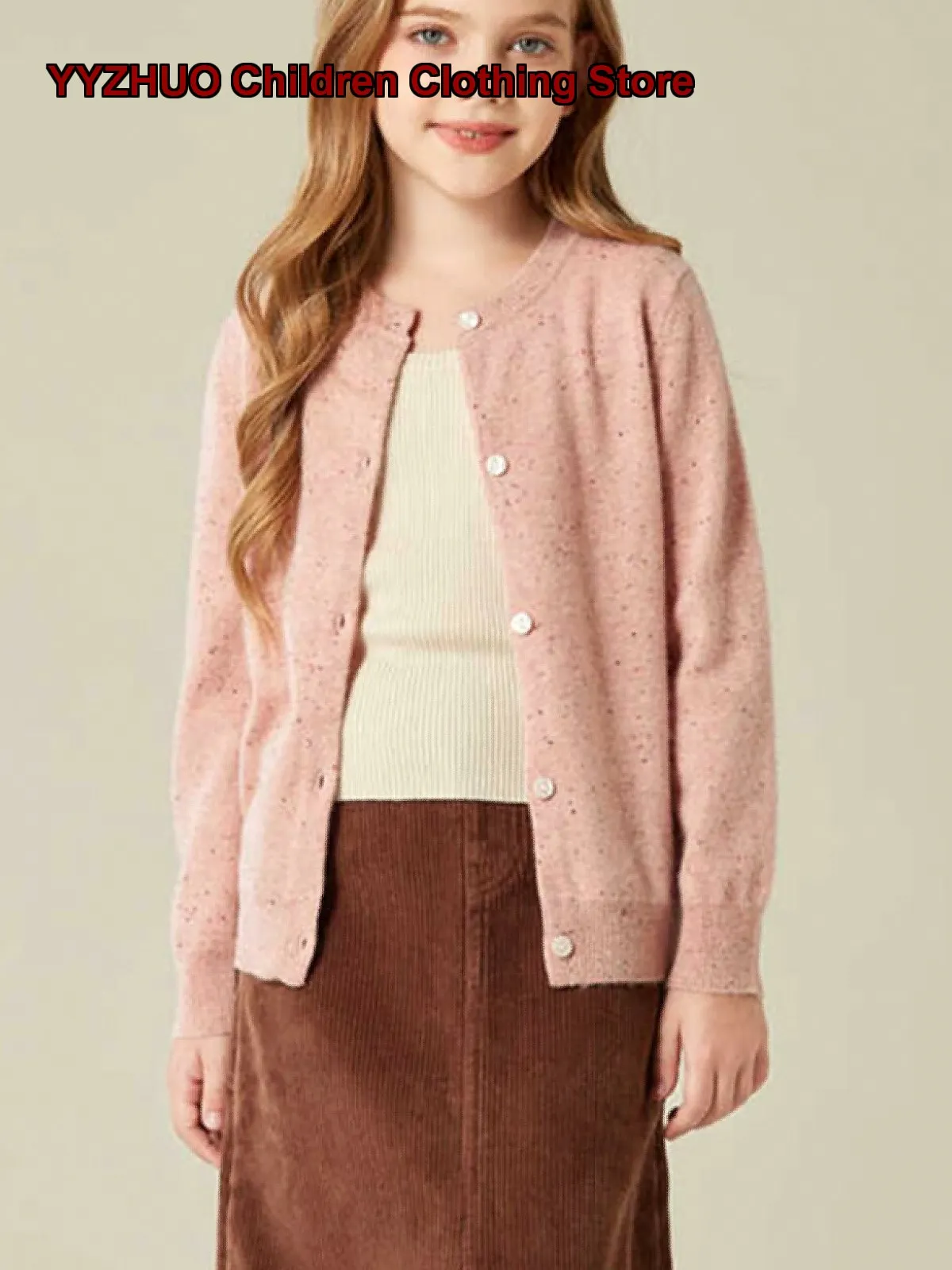 Boys Girls Cardigan Kids Autumn Winter Knit Cardigan Cashmere Knit Top Base Layer