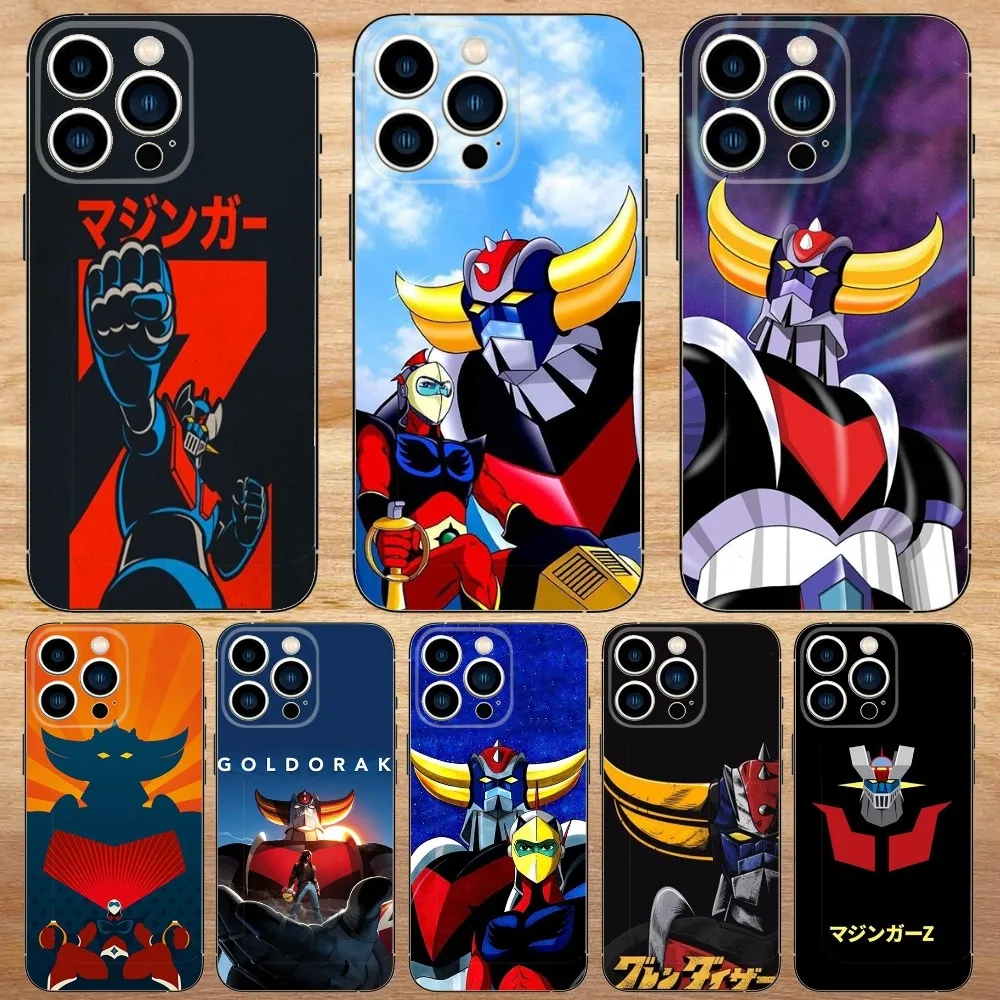 UFO Robot Goldorak Phone Case For iPhone15,14,13,12,11,Pro,Max,Plus,Mini,X,XS,XR,8,7,6,S,Plus,SE Soft Black Case